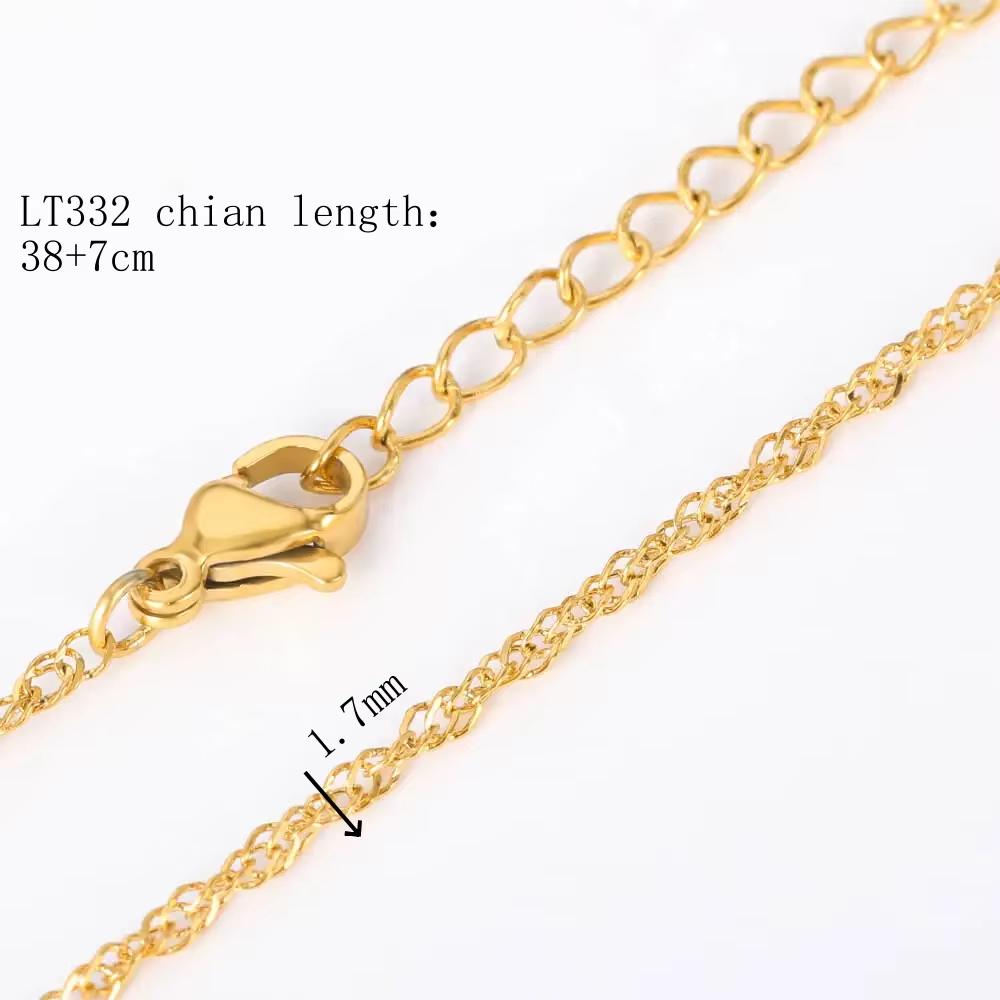 10pcs/Lot 45cm Stainless Steel 304 Link Necklace For Women Jewelry Making Accessories Diy Handmade Supplies Golden Silvery Chain