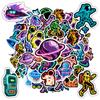 35pcs-100pcs Playful Planets Stickers Neon UFO Graffiti Decals DIY Stickers For Laptop Motorcycle Luggage Phone Guitar Laptop
