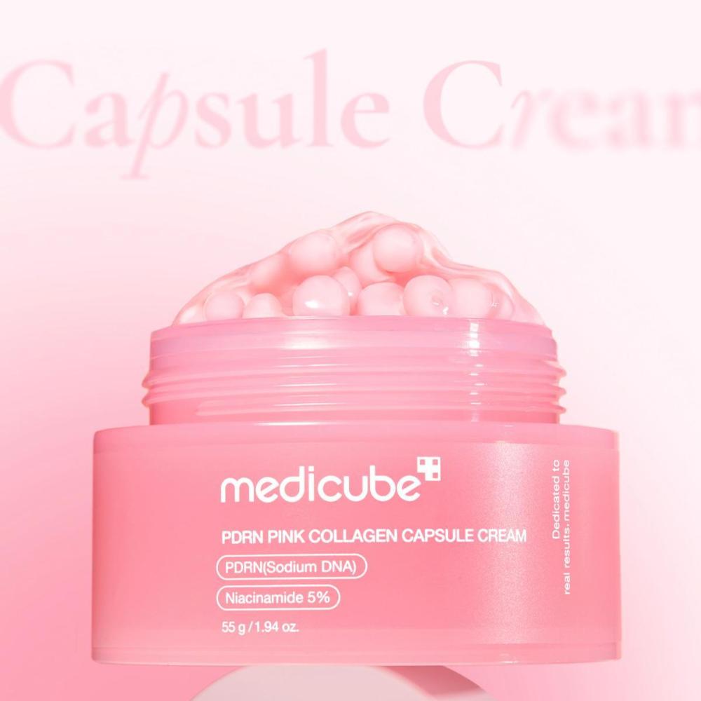 Medicube PDRN Pinke Kollagen Kapselcreme(55g) – Anti-Aging Feuchtigkeitspflege mit Lach-DNA, Niacinamid & Multi-Hyaluronsäure