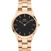 Daniel Wellington Iconic Link 36mm Black Rose Gold Quartz Watch, DW00100210, Women's