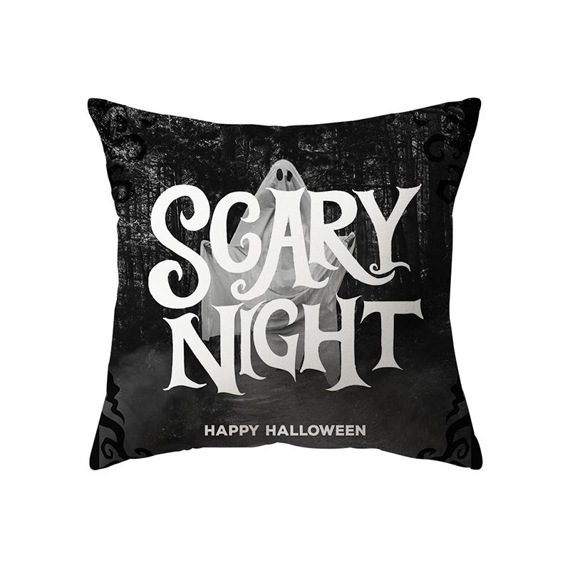 Letter Print Halloween Theme Pillow Cover Sofa Cushion  Holiday Gift Party Decoration Home Decor