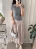 Oumalai Sweet Gentle High Waist A-line Umbrella Skirt for Women
