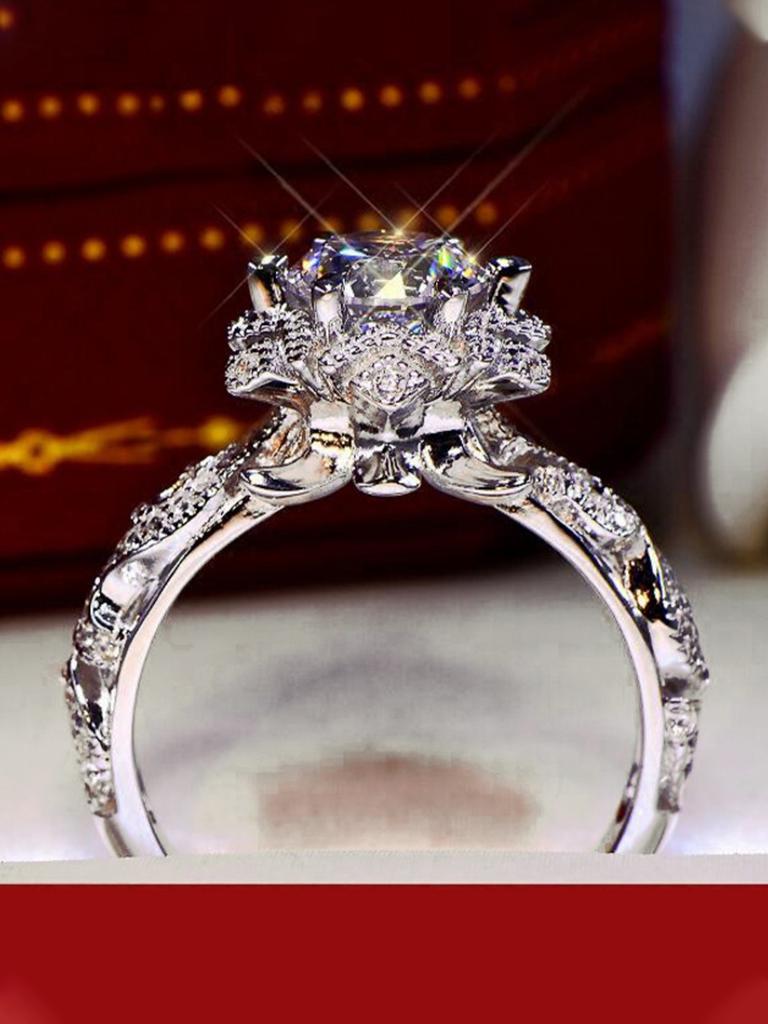Super Shining Women Fashion Ring Exquisite  Color Inlaid Round Flower Stones Wedding Rings for Women Engagement Jewelry