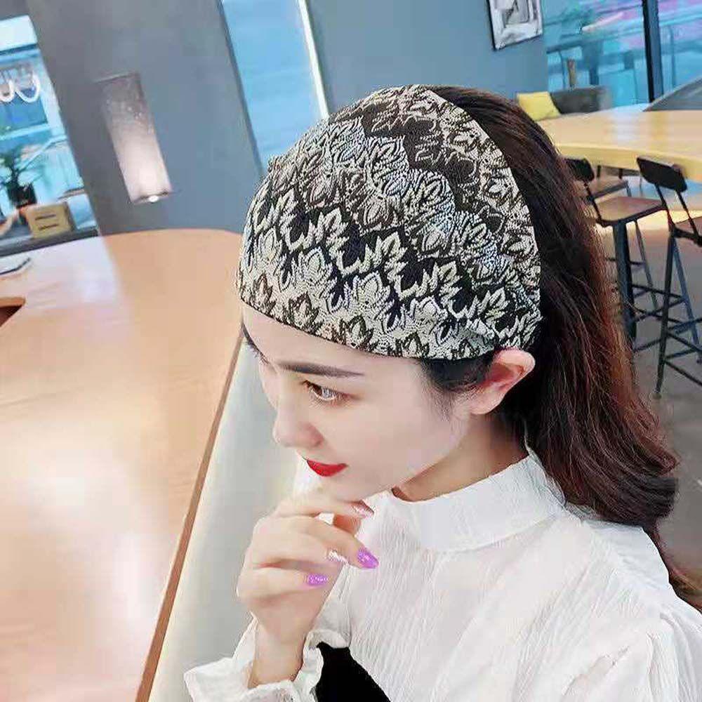 Elegant For Girls Wash Face Wide Side Mesh Lace Headband Leaves Korean Head Wrap Women Hairbands