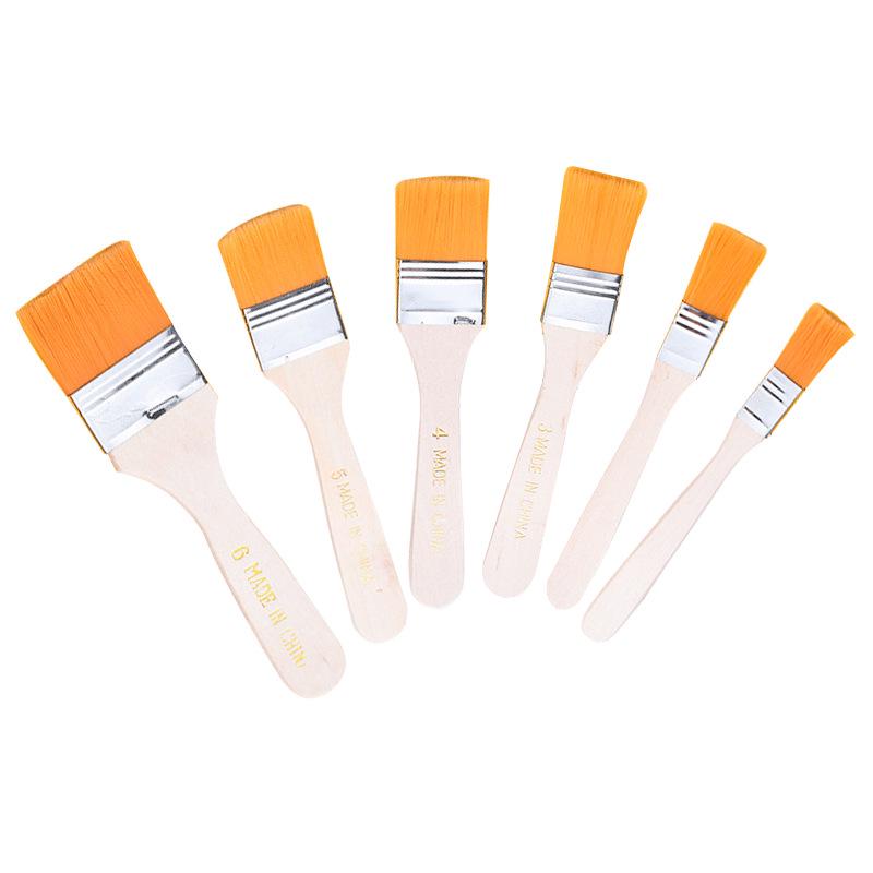 Nylon Oil Painting & Barbecue Brush Set: Pig Bristle Small Brush, Glue Brush, Dusting Brush, Paint Brush.
