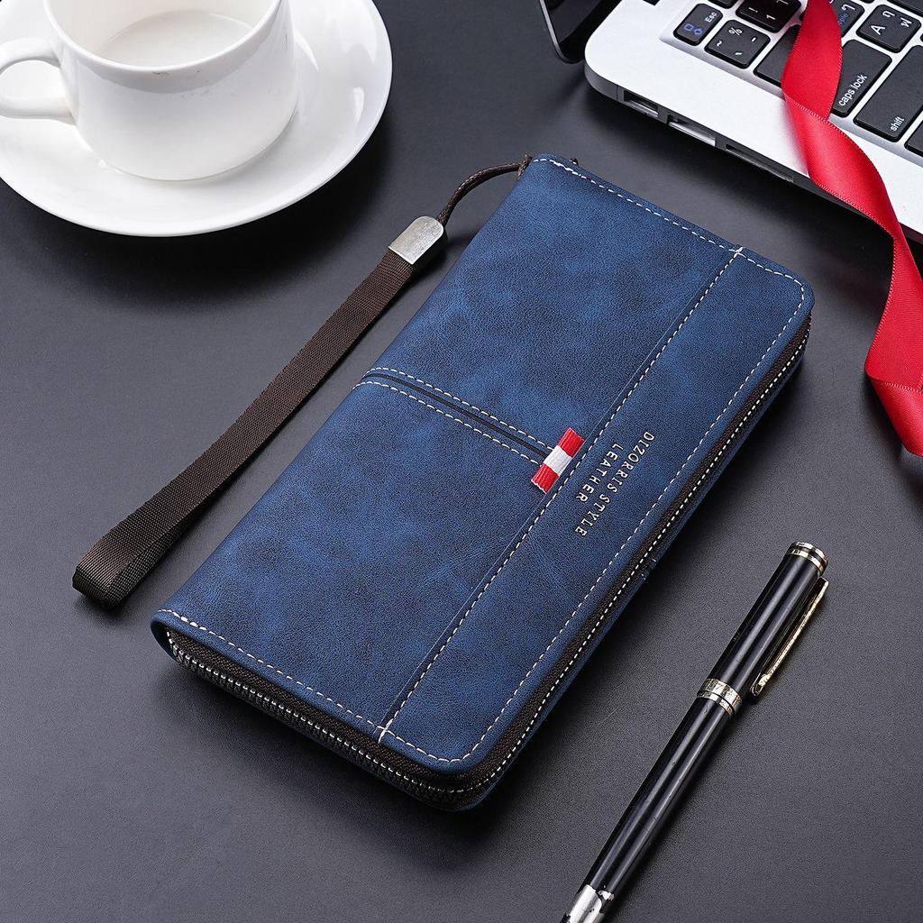 Men's Zipper Long Wallet - Large Capacity Phone Clutch