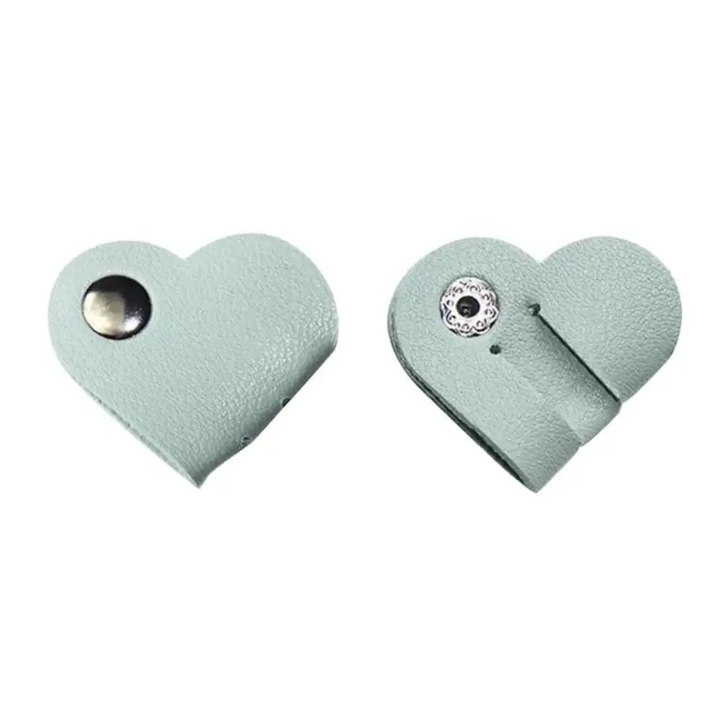Cute Leather Cable Winder Mini Cord Organizer Cord Organizer Earphone Cord Winder Data Line зелёный