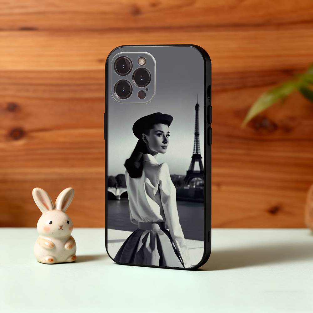 A-Audrey H-Hepburn A-Actor Phone Case For iPhone17,16,15,14,13,12,Plus,Pro Max, 5G Others Soft Black Cover