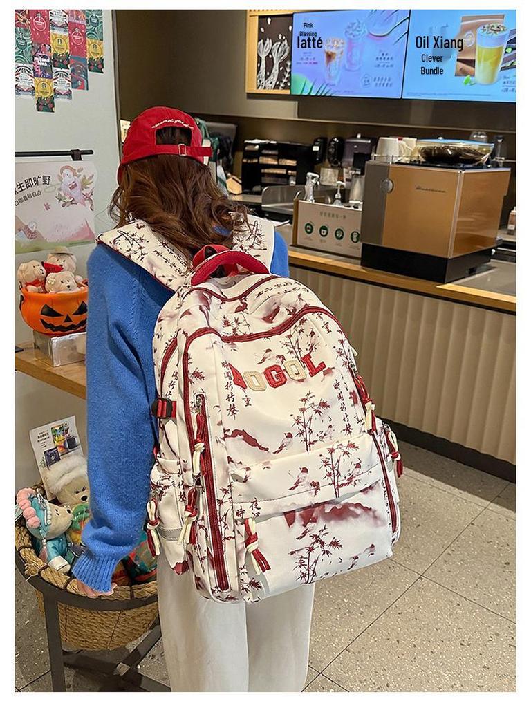 Trendy Batoh ve stylu tušové malby - Velká kapacita, Všestranná školní taška pro studenty