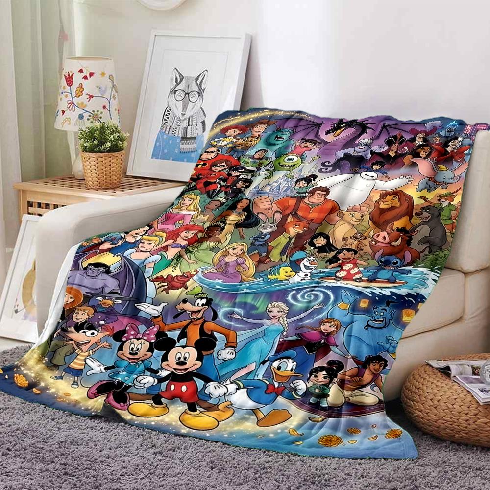 Cat Family Portrait Flannel blanket, soft and warm, suitable for beds and sofas, all seasons, portable travel blanket. 073095