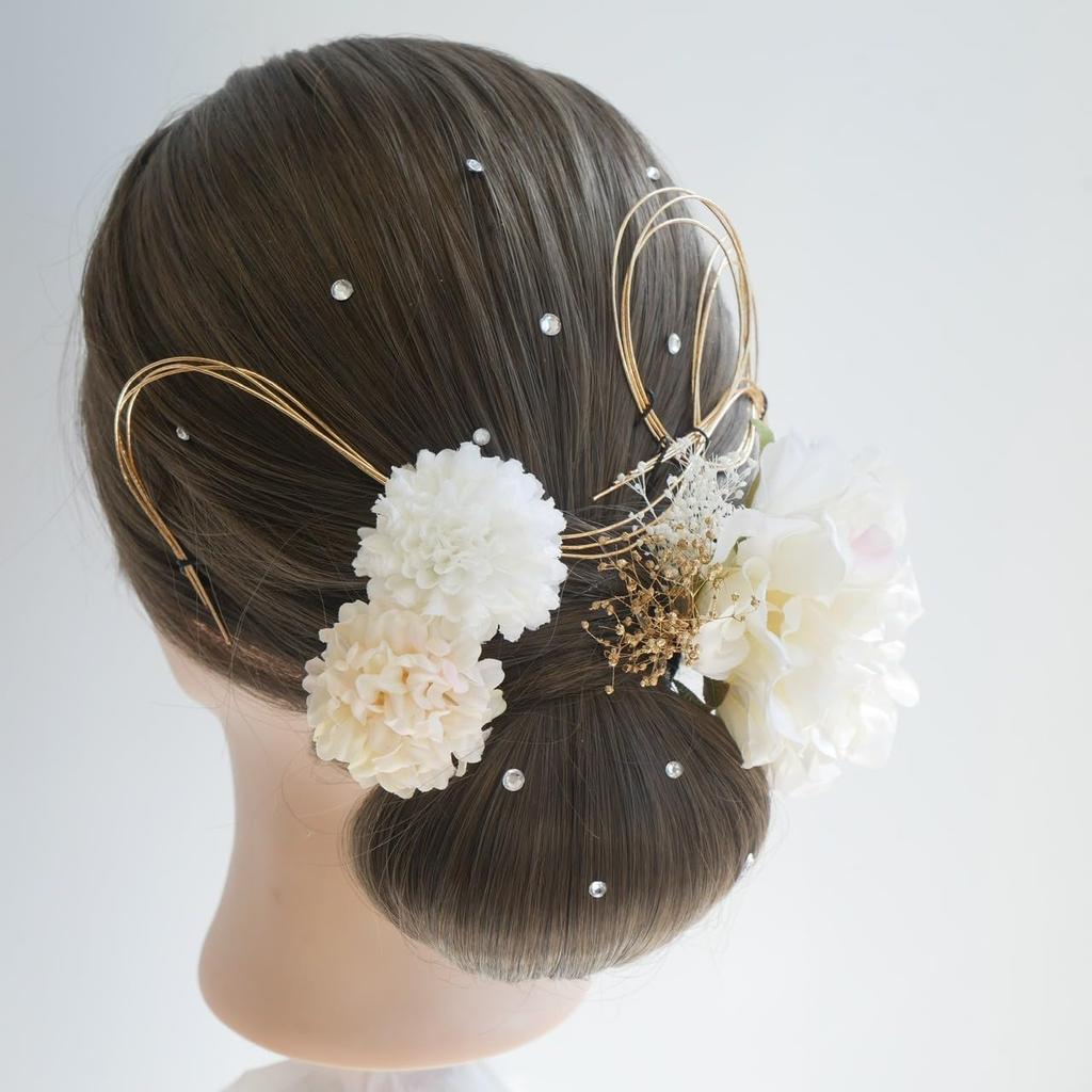 [Lomeri] Dahlia Hair Ornament - Dried Flower - for Kimono, Japanese Clothing, Yukata, Furisode, Coming-of-Age Ceremony, Wedding, Graduation,