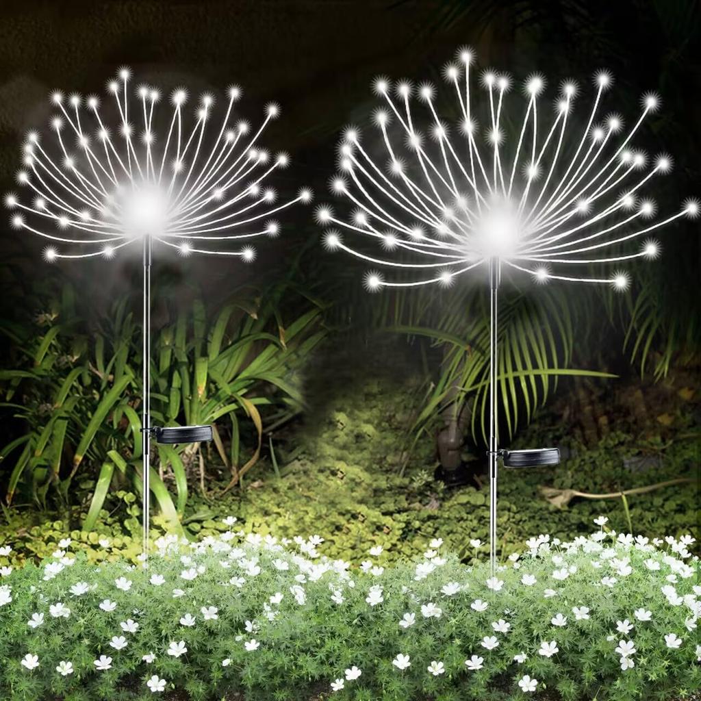 Solar LED Firework Light Solar Garden Lights Outdoor 60-420 LED Firework Beads Waterproof Colorful Lighting DIY Decoration Patio Pathway