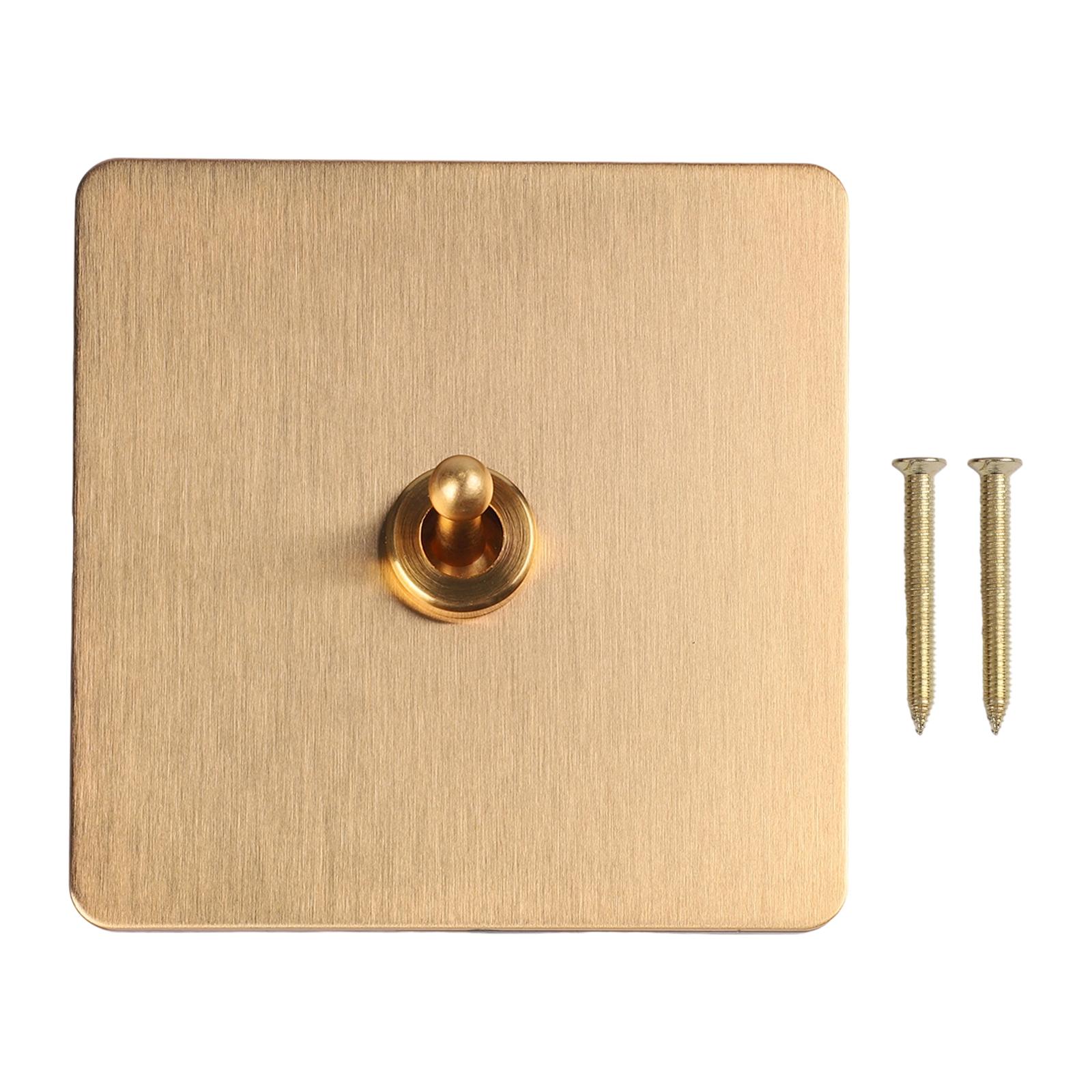 

1pc Toggle Light Rocker Switch Panel 1/2/3/4 Way Retro Brass Plate Lever 86 Type Toggle Switch For Hotels Homestays Decoration