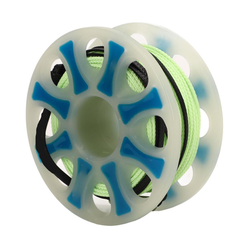 Finger Reel Diving Spool 30m Polyester Fiber Night Reflective Flat Line Lightweight Durable Diving Finger Reel with
