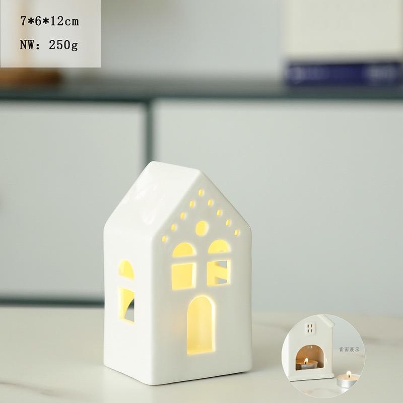 Ceramic House Candle Holder, Nordic Creative Candlestick for Home, Dinner & Wedding Table Decor