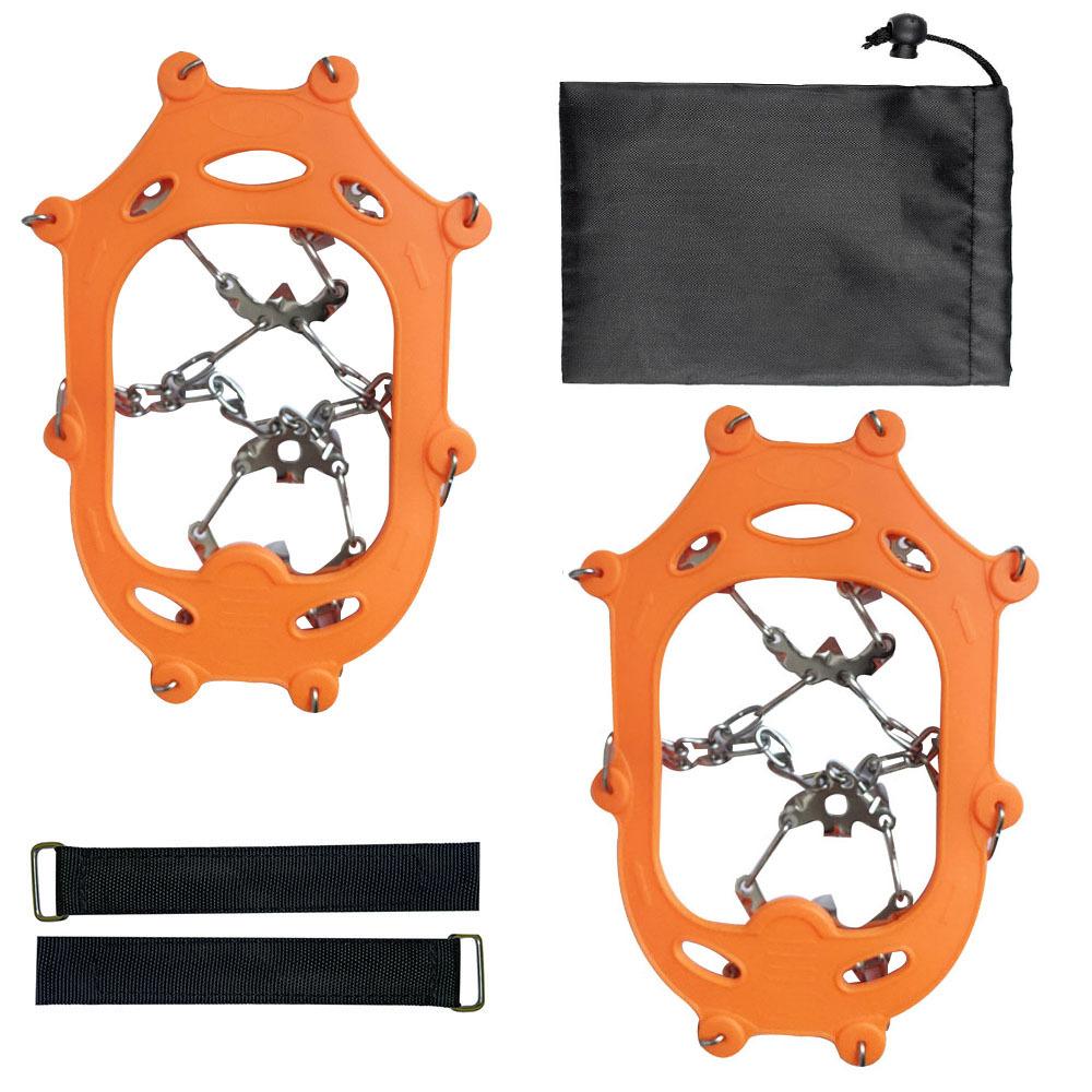 Pair Black Ice Cleats Traction Snow Grips For Shoes and Boots 19 Steel Spikes