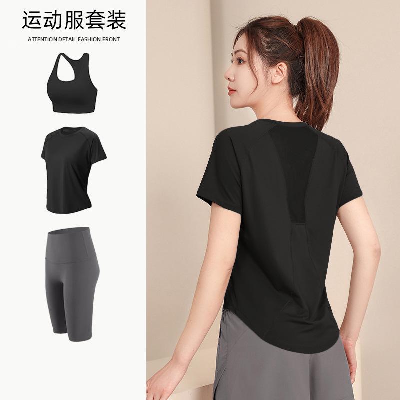 Tennis suit women's short-sleeved training clothes outdoor running quick-drying clothes thin badminton T-shirt fitness clothes