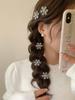 1pcs Women Silver Snowflake Faux Pearl Hair Clips Winter Hair Accessories Rhinestone Small Claw Clips Bangs Clips Sweet Elegant Daily Wear Hair Clips