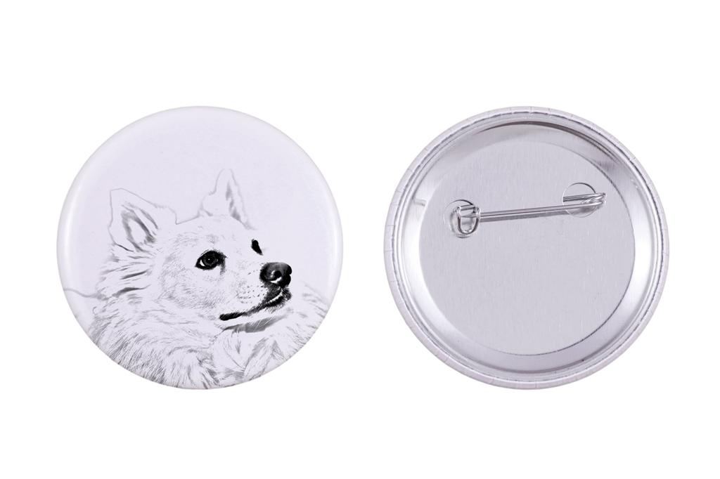 American Eskimo Dog, American Spitz – Pin with your dog, add your own photo – Design 01 | Art-Dog