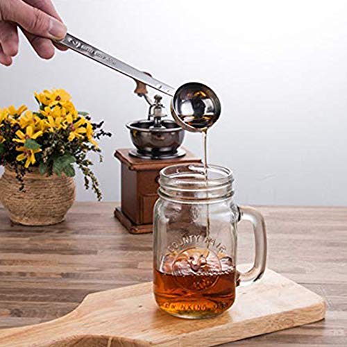Stuurvnee Stainless Steel Coffee Scoop, 2 Tablespoons, 30ml Metal Long Handle Coffee Scoop, Coffee Measuring Spoon, Set of 2
