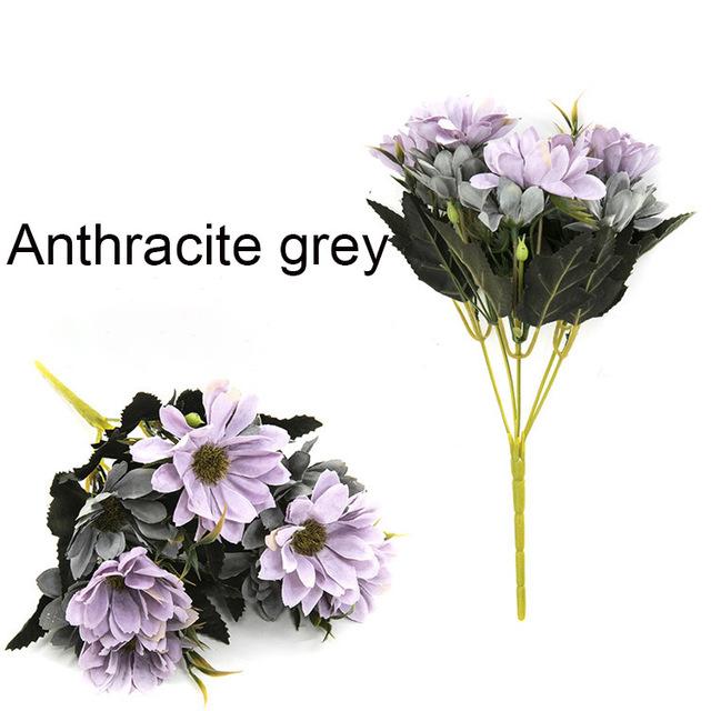 

Искусственные цветы Букет ромашек 5 с большой головкой Домашний декор Свадебные принадлежности Поддельный цветок 28cm