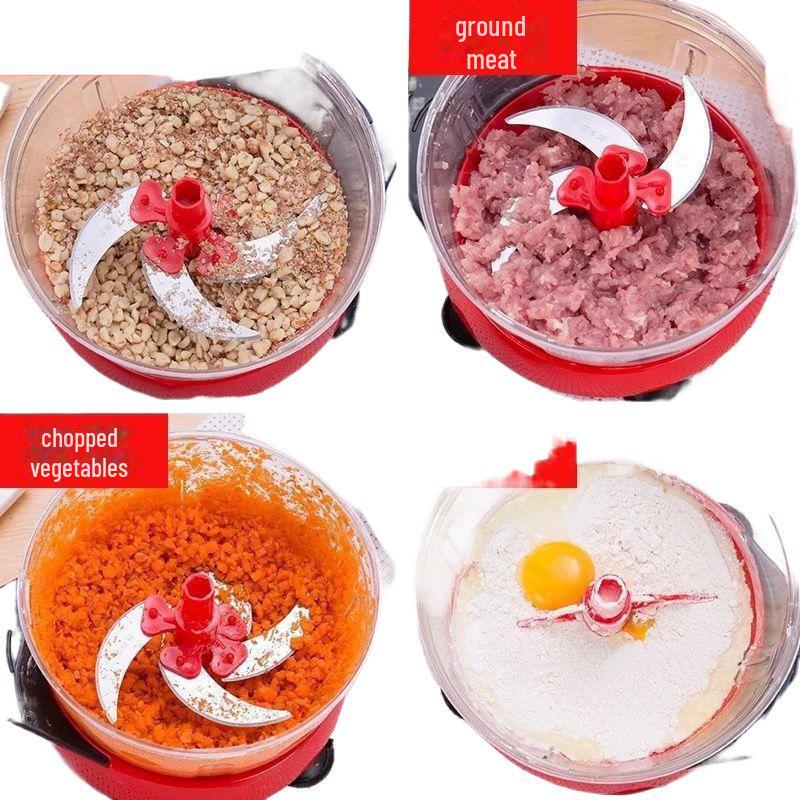 Manual Food Processor and Meat Grinder for Kitchen Use: Hand-Cranked Blender for Vegetables and Dumpling Stuffing.