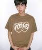 AMES-WORLDWIDE Heart Spray Stripe Tee Brown