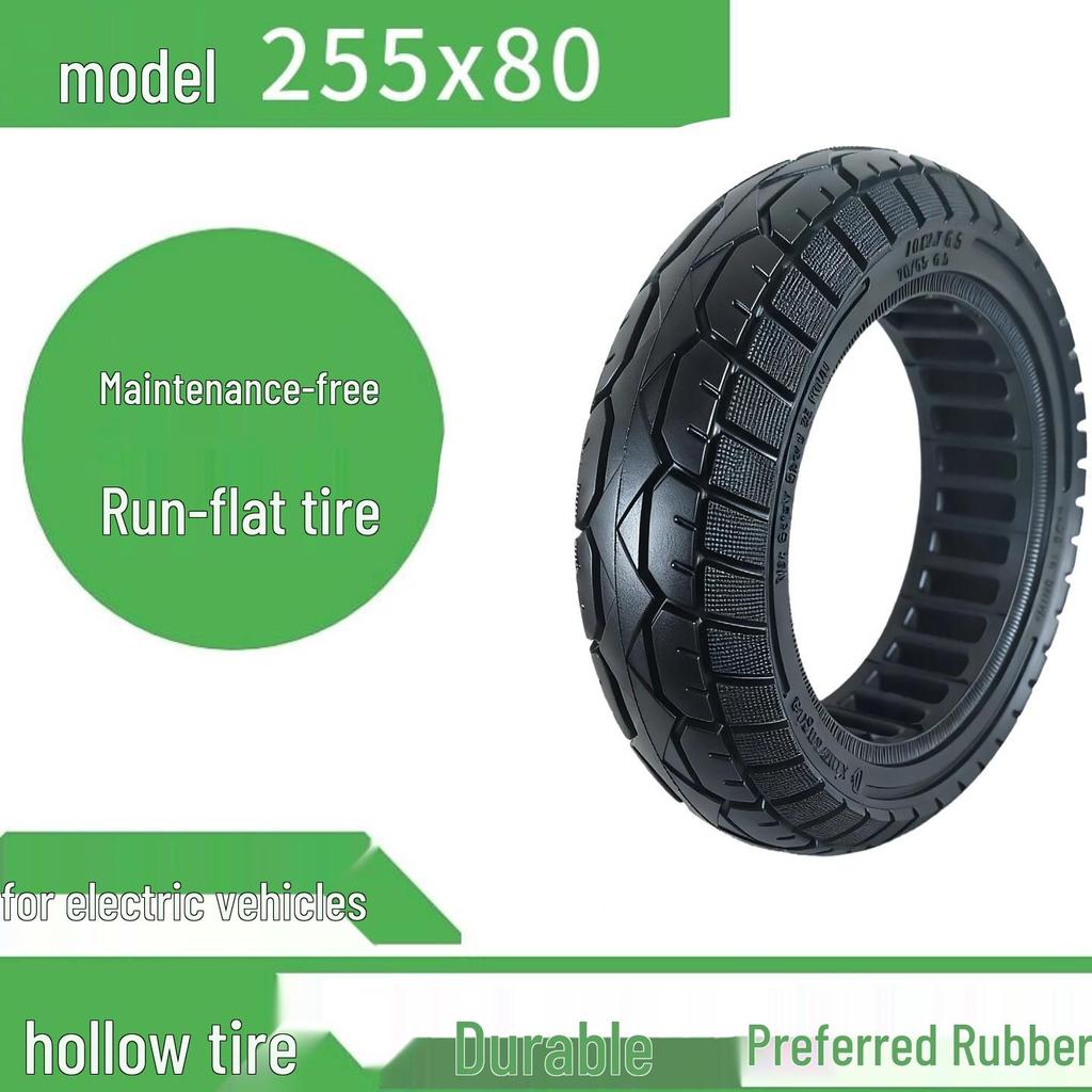 10-Inch Solid Rubber Explosion-Proof Tire for Electric Scooter (10x2.50 or 10x2.125) - No Inflation Needed