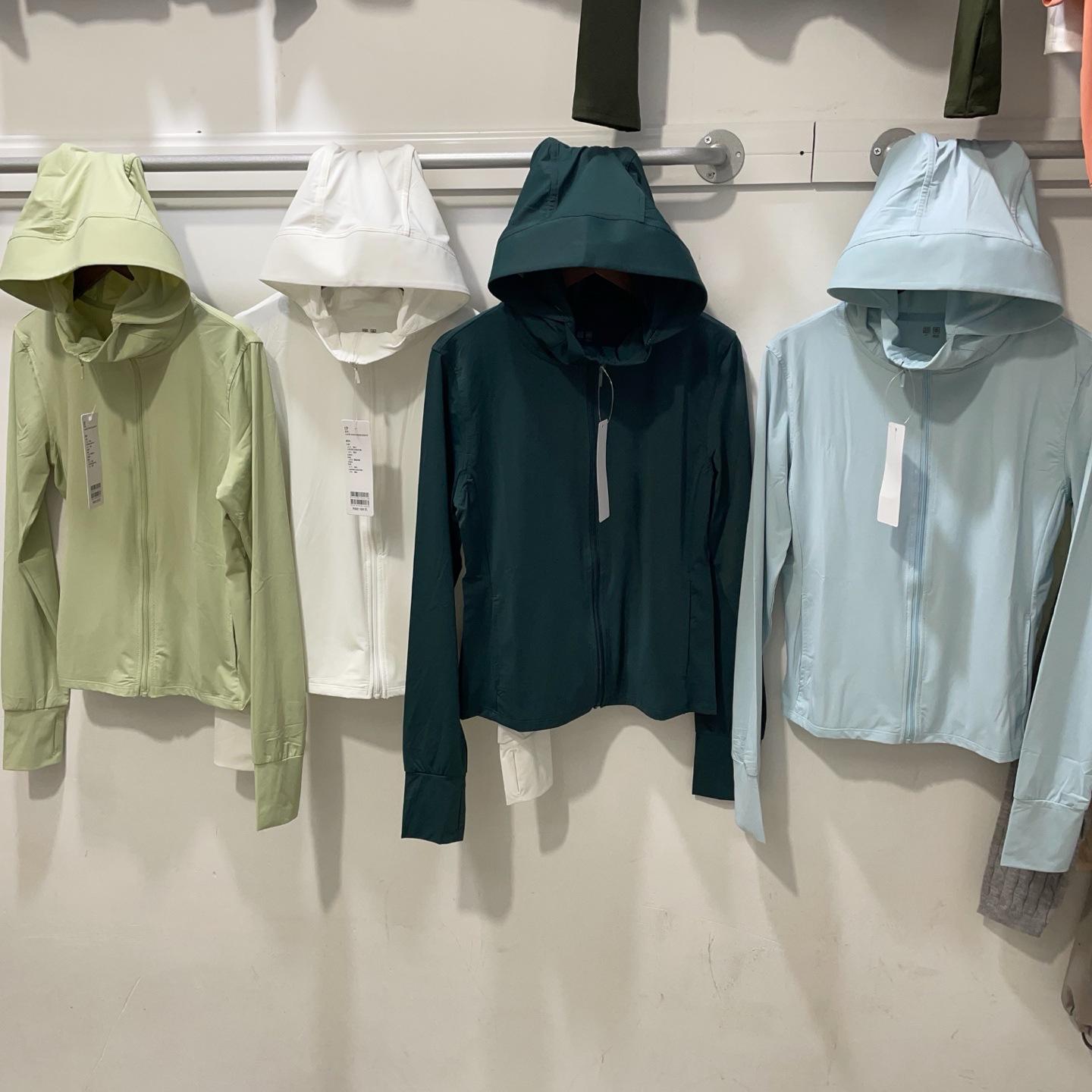 

Японский женский кардиган AIRism Slim Fit с высокой эластичностью, на молнии и с капюшоном для защиты от солнца, прохладная и стильная верхняя одежда S