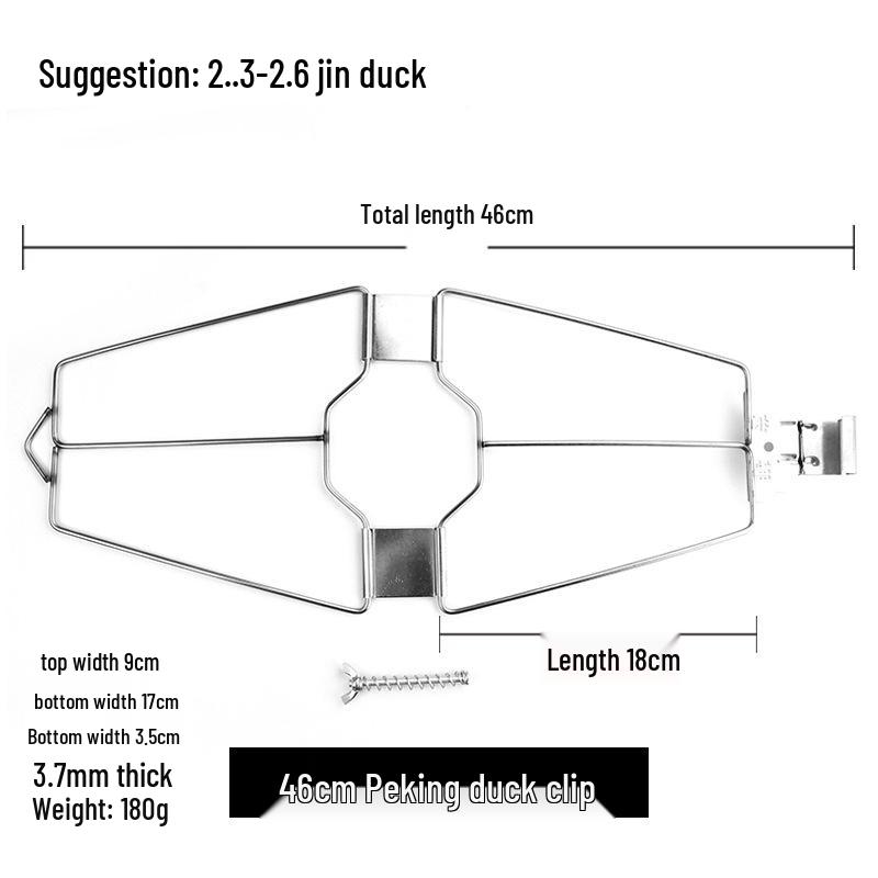 Stainless Steel Heavy-Duty Roast Duck Clip with Screws