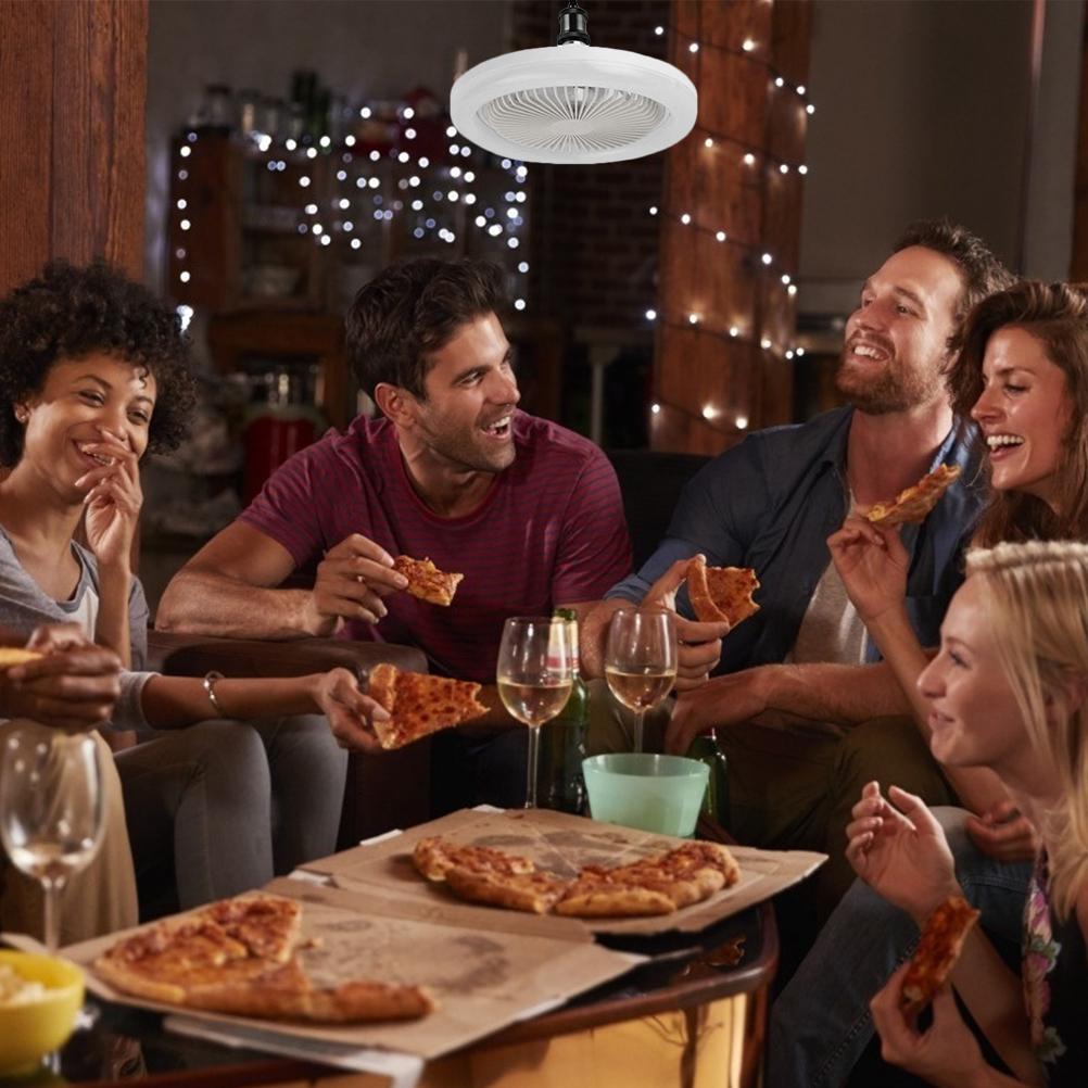 Ceiling Fans with Lighting 30W Dimmable Fan Lamp Modern Smart E27 Lamp Head Fan Light for Home