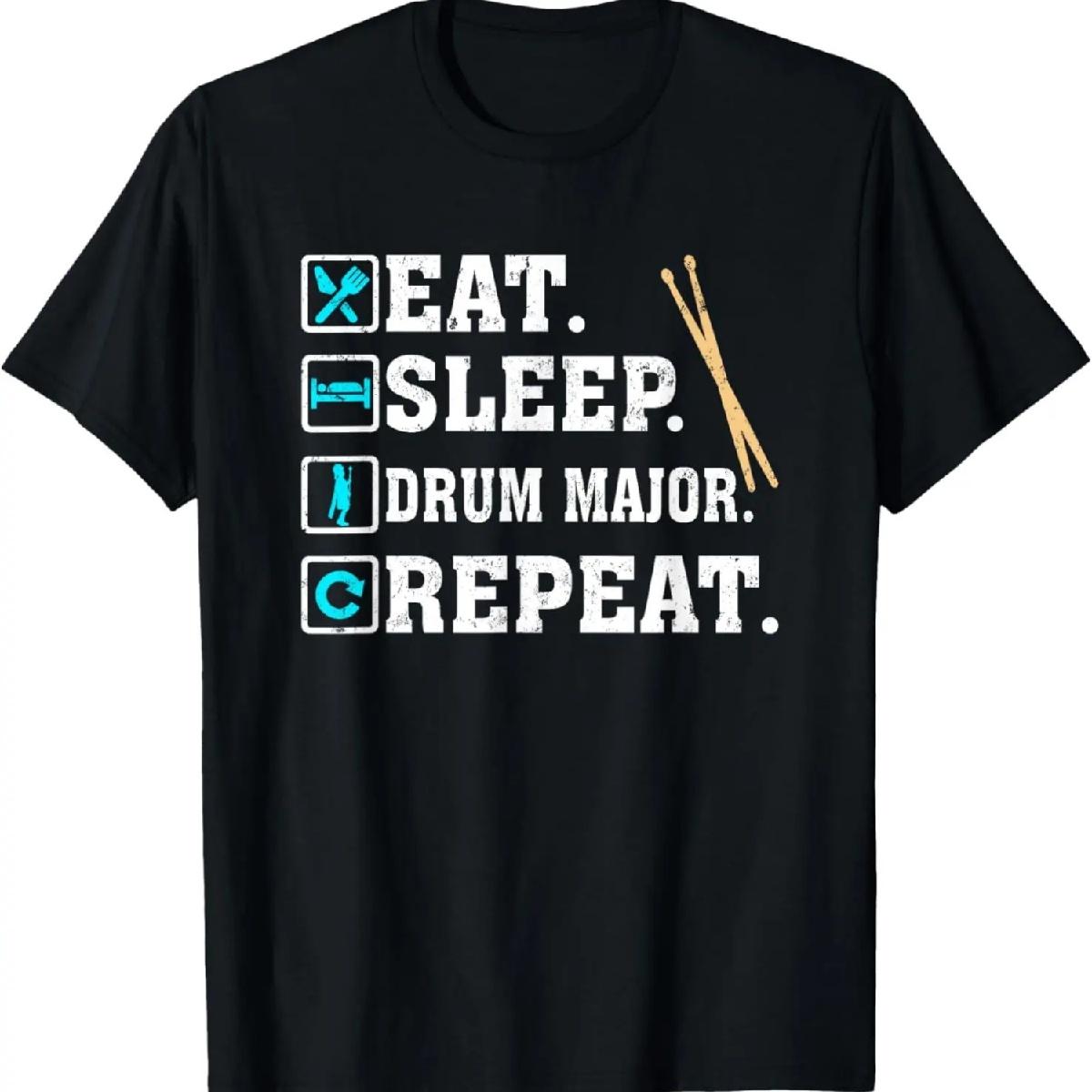 

Eat Sleep Drum Major Repeat Marching Band T-Shirt XXXXXL чорний