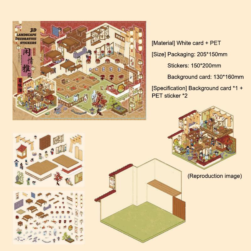 

1Set Cartoon Miniature Scene Stickers 3D Landscaping Stickers Visual Stacking Stickers Creative Diy Decoration Stickers Gifts