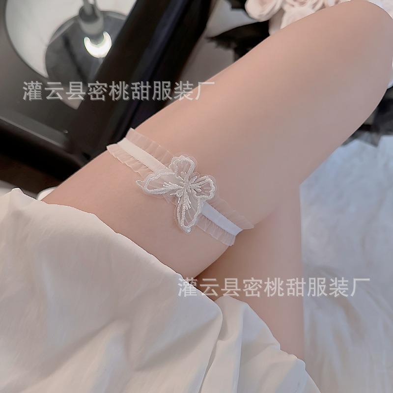Sex Accessories Little Fairy Bow Elastic Leg Ring Sexy Lace Thigh Ring Underwear Accessories