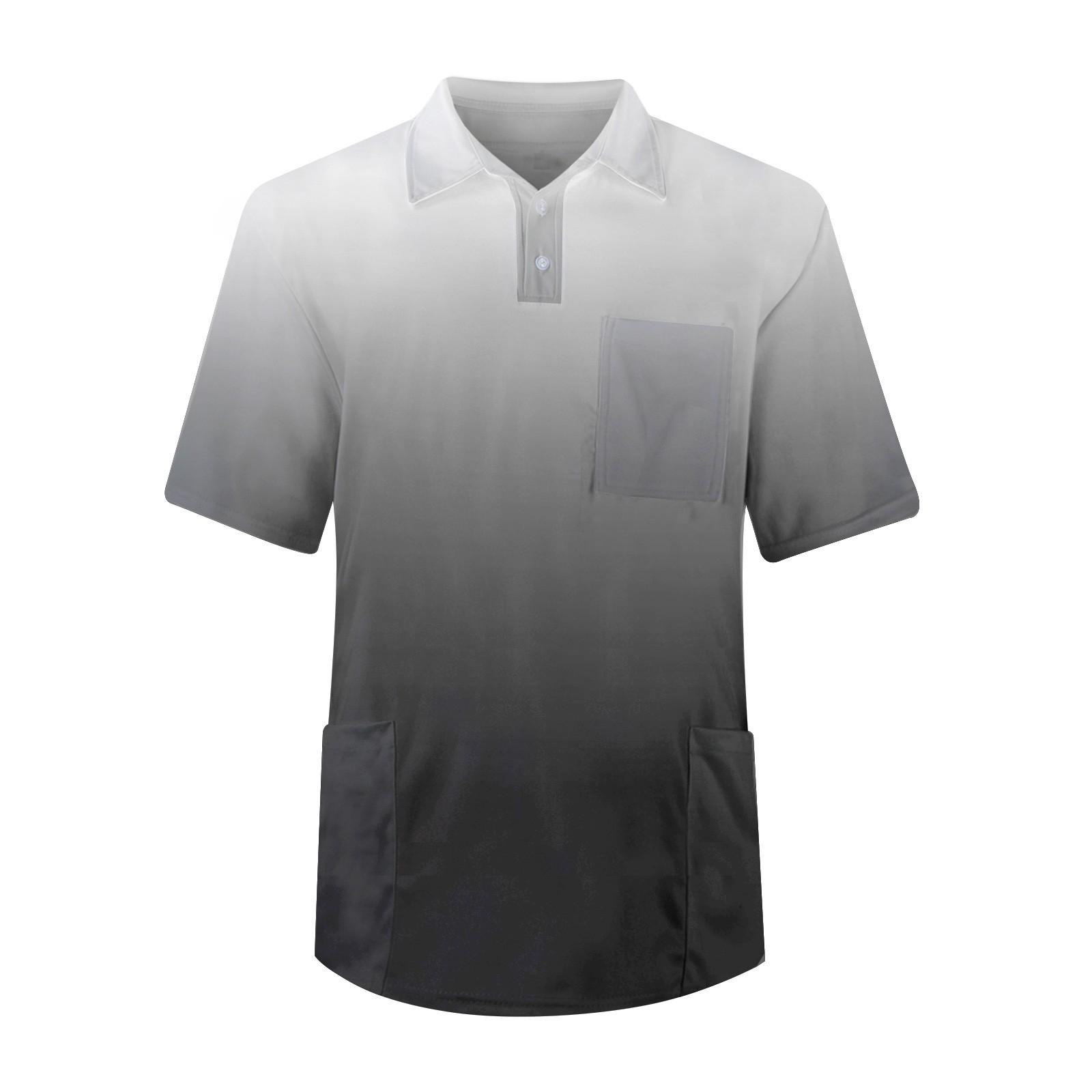 

Мужская однотонная футболка с коротким рукавом, пуговицами, лацканами, нагрудным карманом, Dry-nurse XL