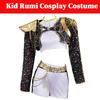 Kid Girls Rumi K Pop Demon Hunter Cosplay Kids Black Gloden Costume Chid Disguise Performance Roleplay Uniform Halloween