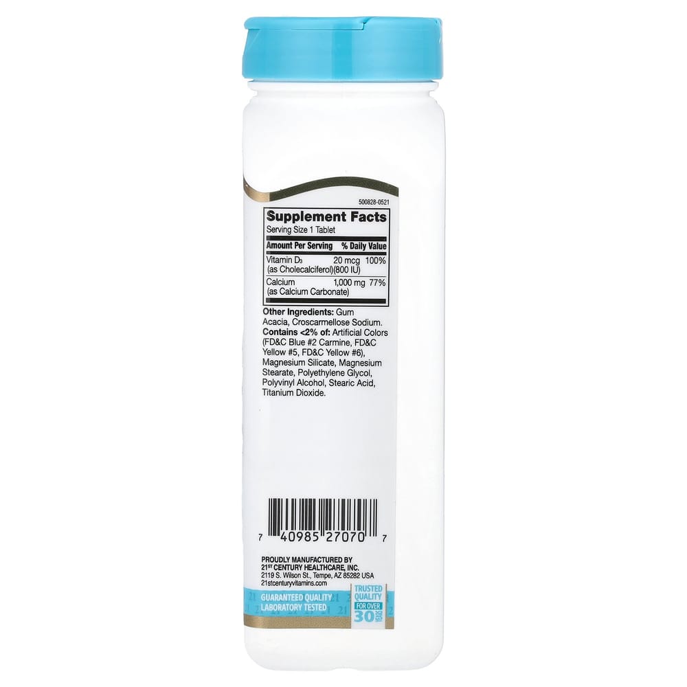 21st Century Sentry Calcium Plus D3 1000mg 90 Tablets