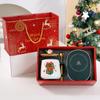 Creative Christmas Gift Box Set New Year Souvenir Mug  Water Cup Gift Ceramic Cartoon Santa Claus Coffee Cup With Heating Pad