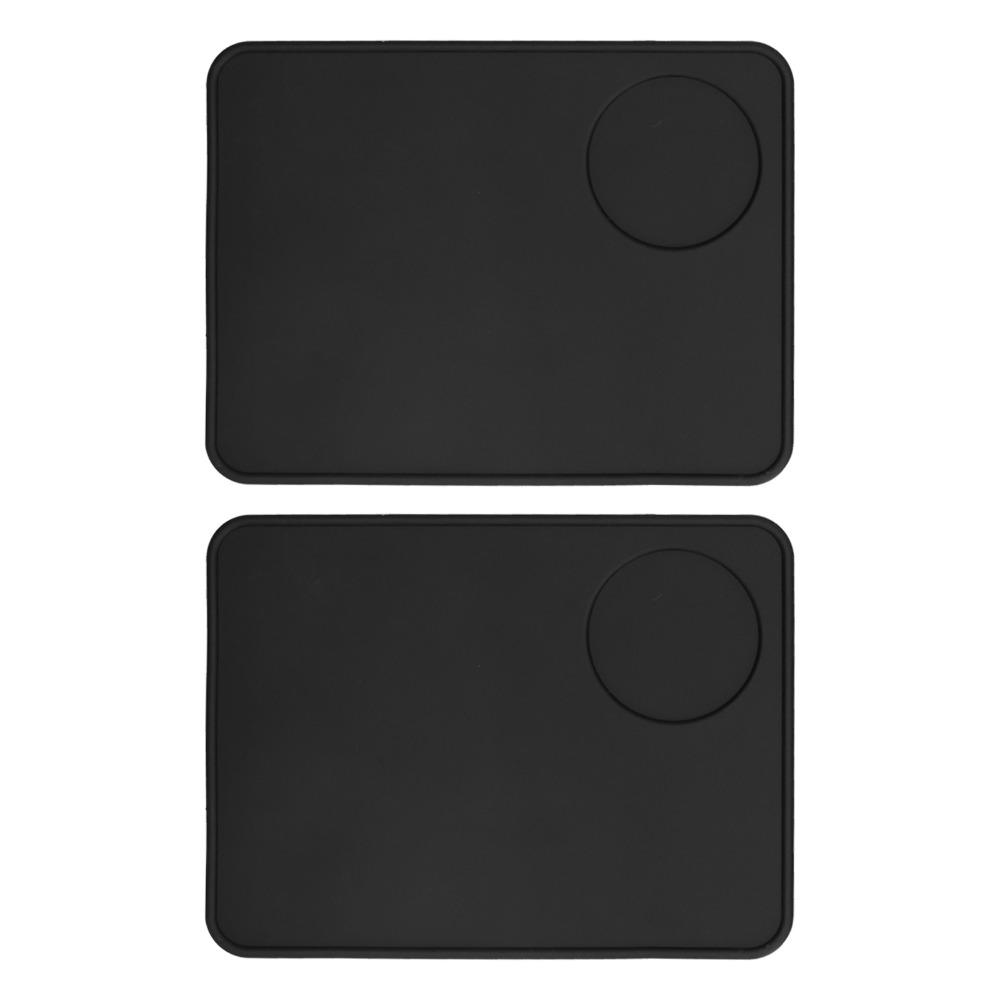 2 Pcs Set 22x15cm Coffee Tamper Mat Non-Slip Silicone Silicone Tamping Pad For Home Kitchen