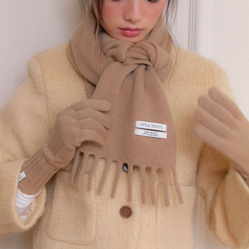 OVLA (gift wrapping) (WOOL 100) golgi gloves and muffler set WS004