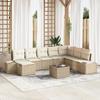VidaXL 9-piece Garden Sofa Set with Brown Rattan Cushions 3347191