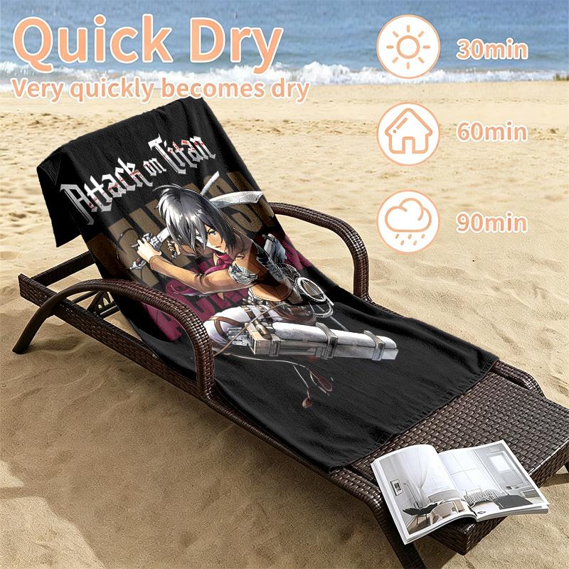 Attack on Titan Beach towels also serve as bath towels summer essential a musthave for the outdoors the beach and the pool