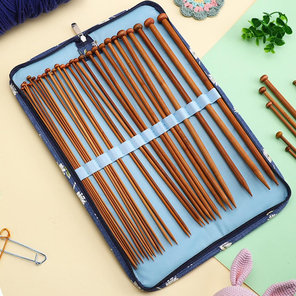 Carbonized Knitting Needle 25cm And Knitting Needle Case For Handmade Projects