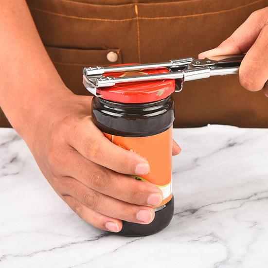 Bottle Opener for Weak Hands Easy Grip Lid Opener Adjustable Stainless Steel Jar Opener Ergonomic Kitchen Tool for Seniors