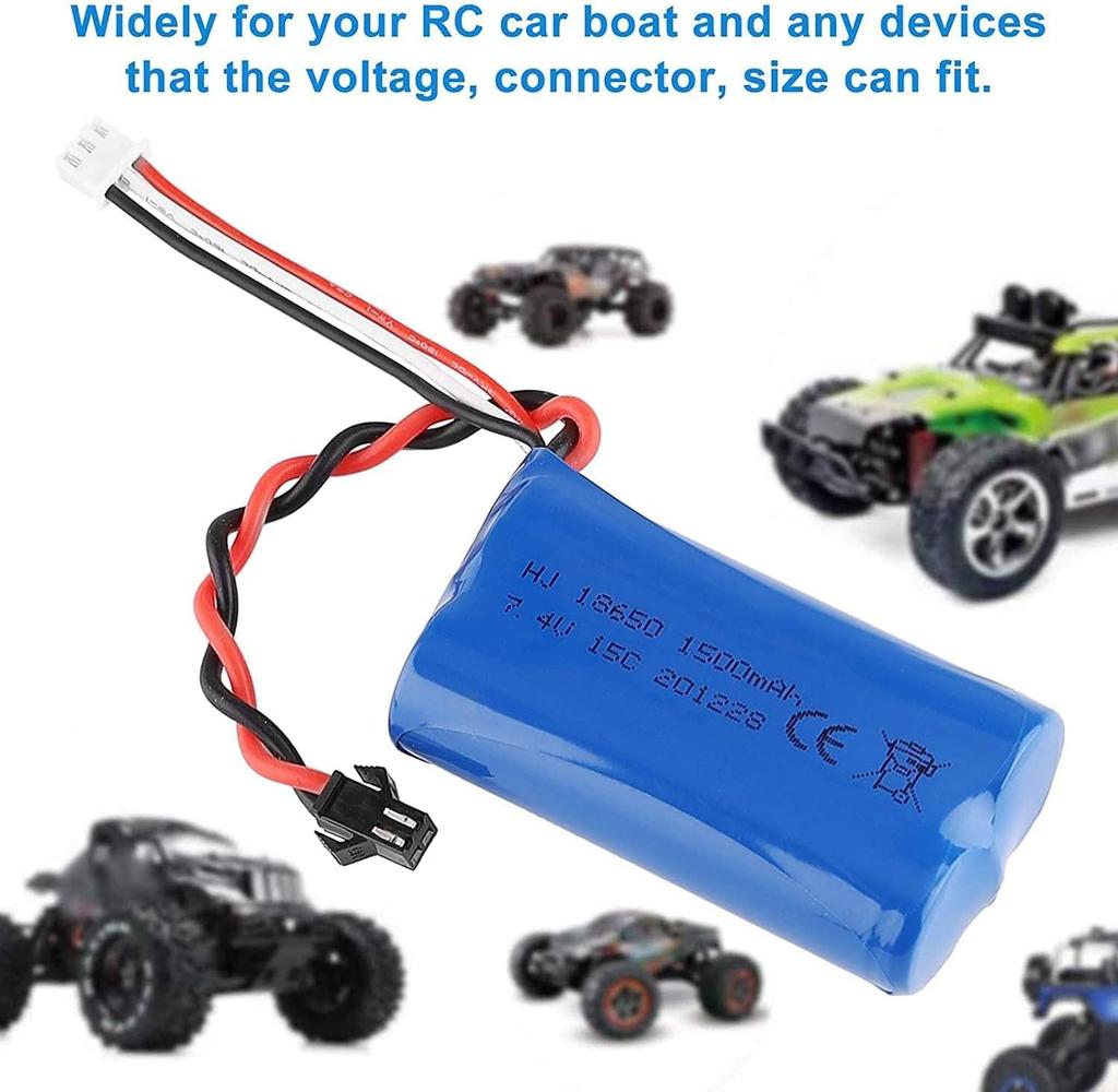 LiPo baterie 1500mAh 7.4V 2S s USB nabíjecím kabelem – Kompatibilní s RC hračkami U12A S033G Q1 H101 – Konektor SM-2P – Dlouhá výdrž