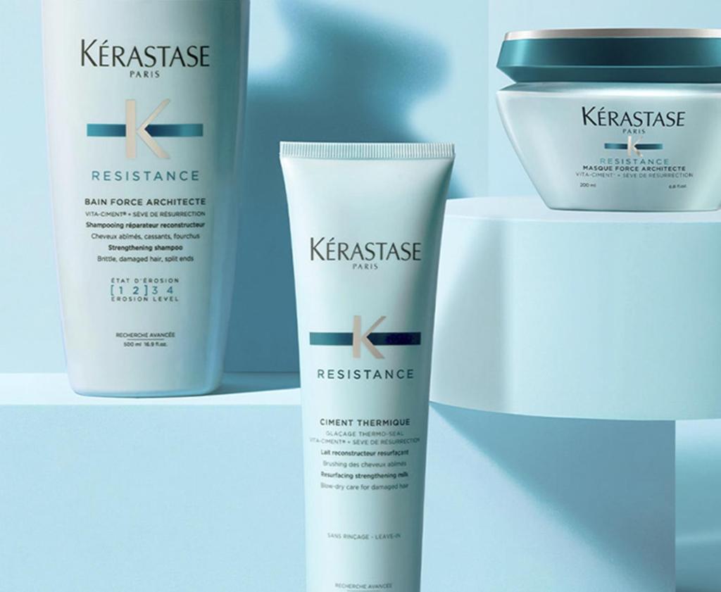 Kerastase Ciment Thermique Blow Dry Primer Duo Set 150ml + 150ml Strengthening Leave In Hair Treatment