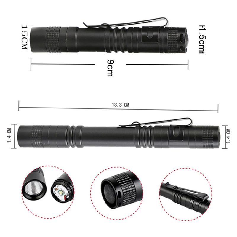 Pocket Torch Powerful Led Lantern Aaa Battery For Camping Hunting Portable Mini Pen Led Flashlight Waterproof Pen Light