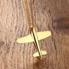 Simple Men Stainless Steel Aircraft Airplane Pendant Necklace Men Chain Necklaces Jewelry Gifts