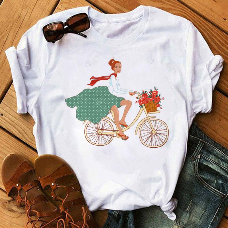 Fashionable Urban Girl Fashionable Casual Womens Roundneck Shortsleeved Tshirt Womens Tshirt Women Clothing Harajuku