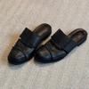 Versiune piele de vacă~ geantă versatilă retro cu toc jos pantofi half slippers noi pentru femei pantofi Muller sandale romane